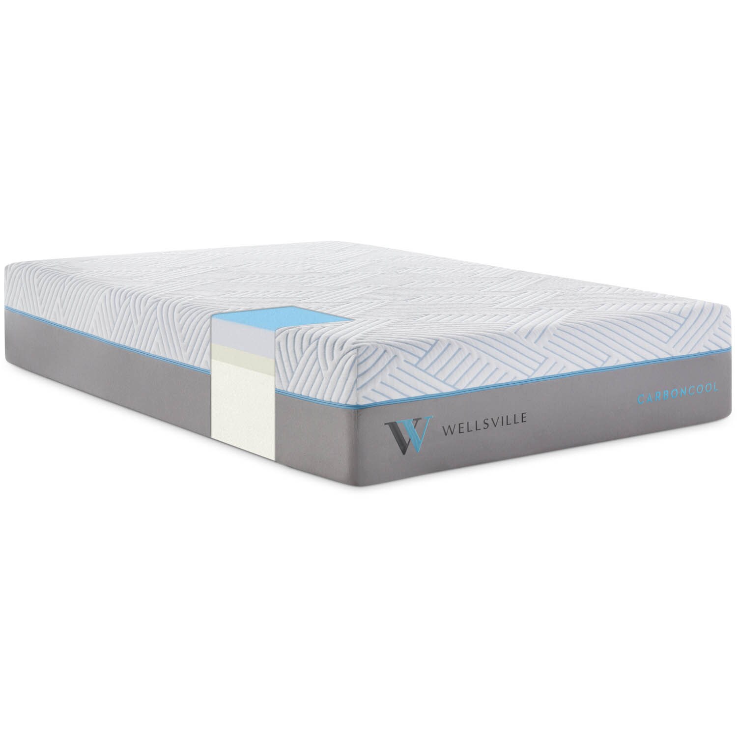 WELLSVILLE 14 inch Split Cal King Size Premium CarbonCool Memory Foam Mattress Bed Bath Beyond 16289744