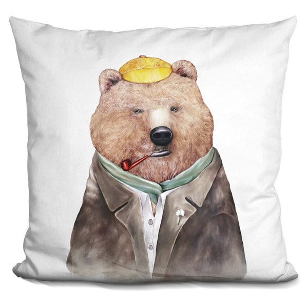 Animal Crew 'Brown bear' Throw Pillow