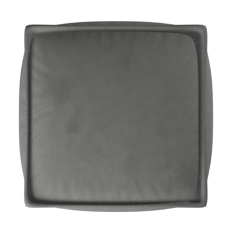 Allan Andrews Pouf Square Ottoman With Cover, Bella Pewter
