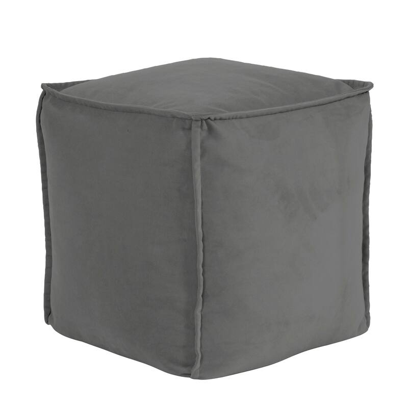 Allan Andrews Pouf Square Ottoman With Cover, Bella Pewter