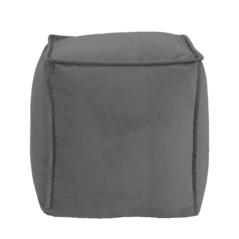 Allan Andrews Pouf Square Ottoman With Cover, Bella Pewter
