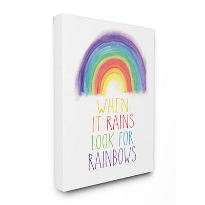 Stupell Look for Rainbows Stretched Canvas Wall Art