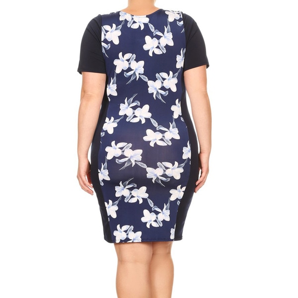 navy blue bodycon dress plus size