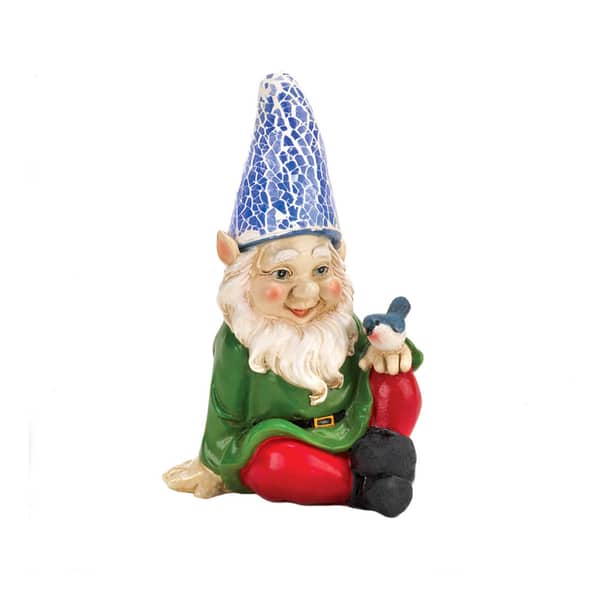 Koehler Home Decor Cheery Gnome Solar Garden Statue Cheery Gnome Solar Garden Statue