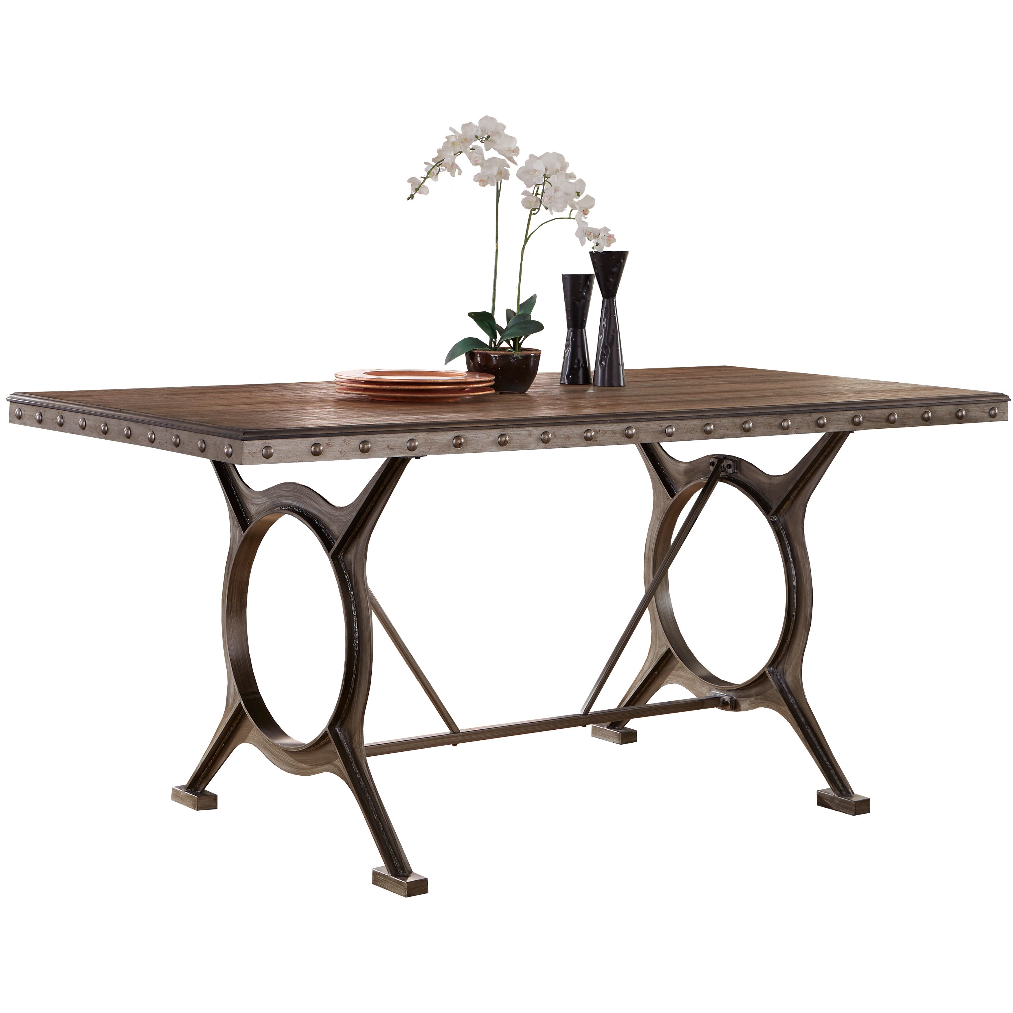 Shop Hillsdale Furniture Paddock Brushed Steel Metal And Wood Dining