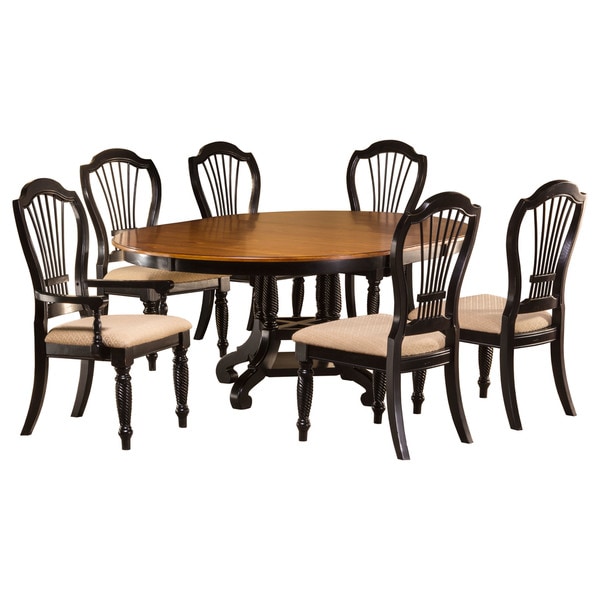 Hilale Furniture Wilshire Rubbed Black 7 Piece Round Dining Hilale Furniture Wilshire Rubbed Black 7 Piece Round Dining Set
