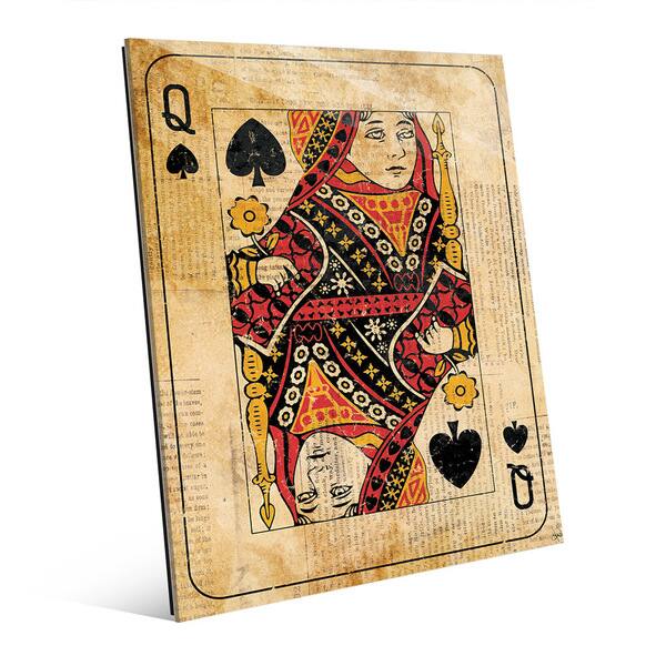 Vintage Queen Playing Card Wall Art On Acrylic Overstock 16295277