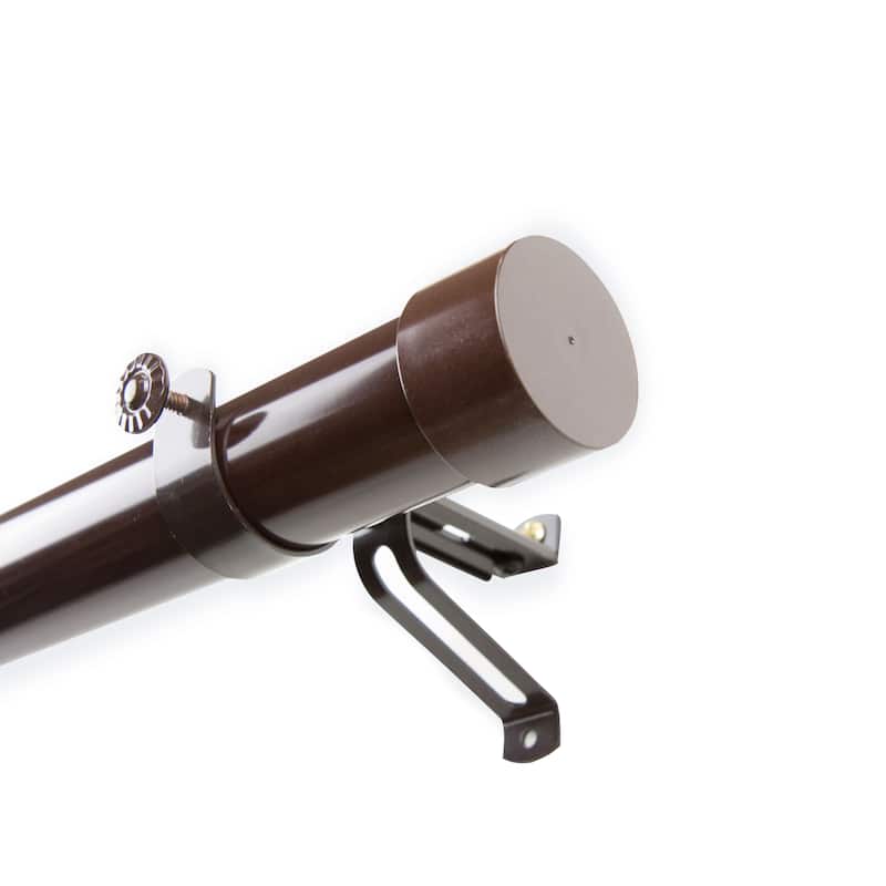 InstyleDesign Hood 1.5-inch Adjustable Curtain Rod - 48 to 84 inches - Cocoa