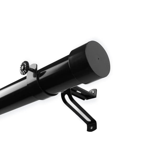 InstyleDesign Hood 1.5-inch Adjustable Curtain Rod - 48 to 84 inches - Black
