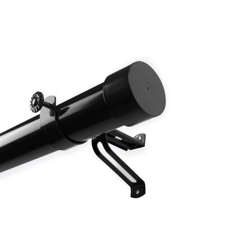InstyleDesign Hood 1.5-inch Adjustable Curtain Rod - 165 to 215 inches - Black