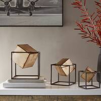 Madison Park Asher Black/ Gold Cube Decor Set of 3