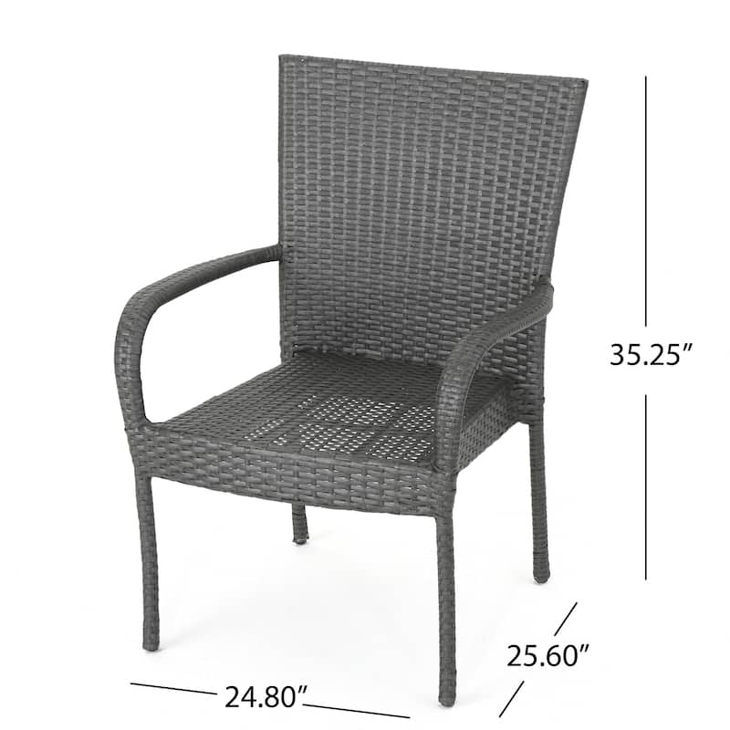 Christopher Knight Home Polk Outdoor 3-Piece Round Wicker Bistro Set