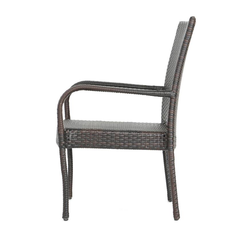 Christopher Knight Home Polk Outdoor 3-Piece Round Wicker Bistro Set