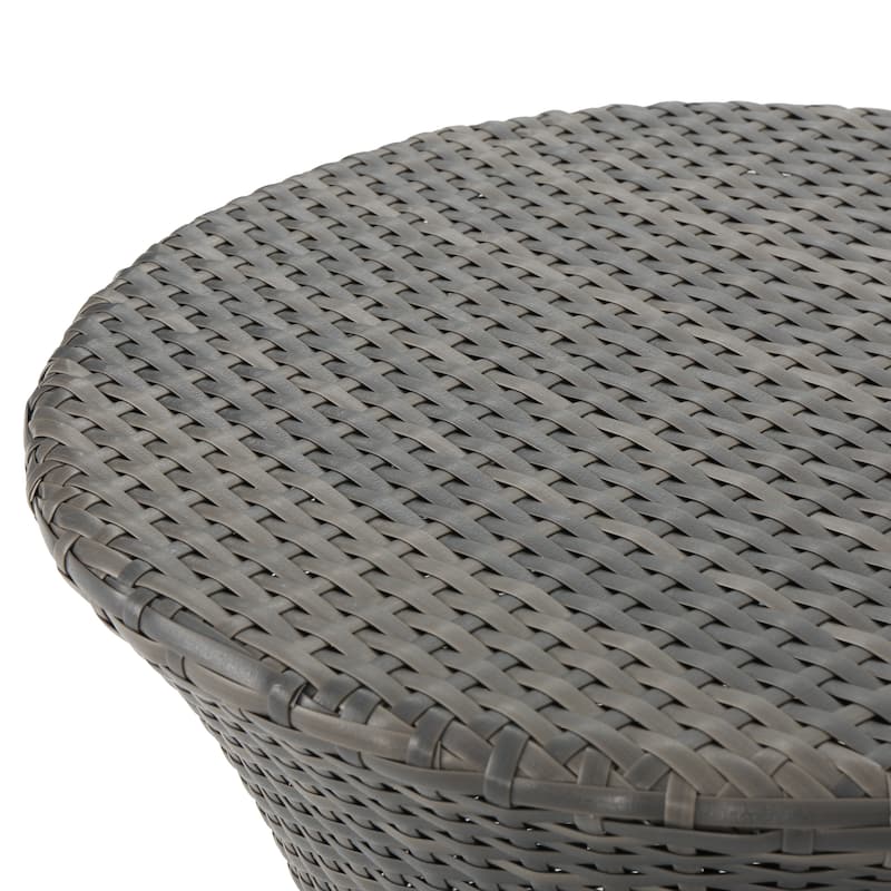 Christopher Knight Home Polk Outdoor 3-Piece Round Wicker Bistro Set