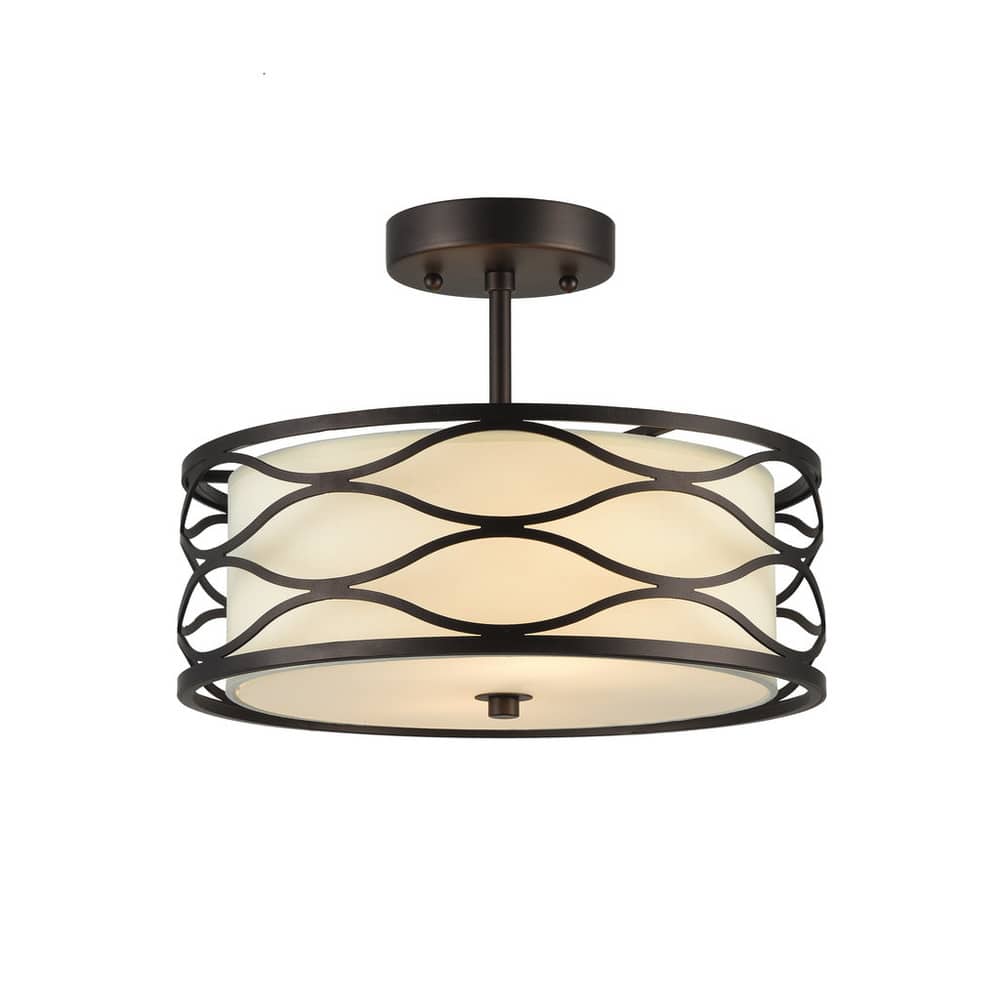 Chloe Gwen Collection Oil Rubbed Bronze 2-light Semi-Flush Mount