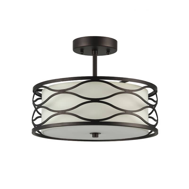 Chloe Gwen Collection Oil Rubbed Bronze 2-light Semi-Flush Mount
