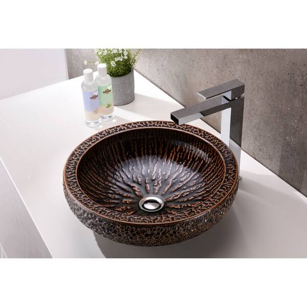 Regalia Series Vessel Sink in Speckled Silver
