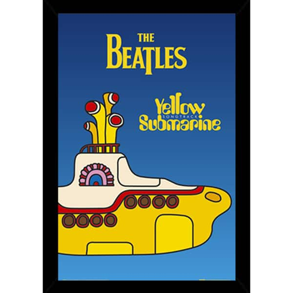 The Beatles Yellow Submarine Cover Poster in a Black Wood Frame (24x36 ...