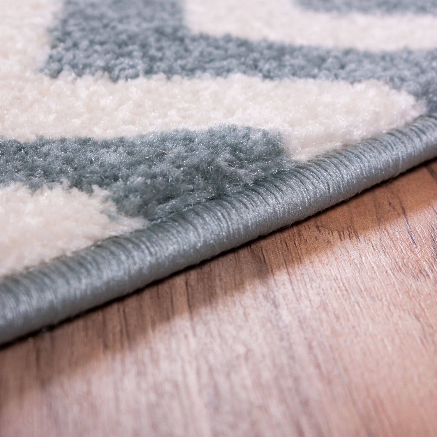 Well Woven Ellie Modern Chevron Zig Zag Light Blue Mat Accent Rug 2'3