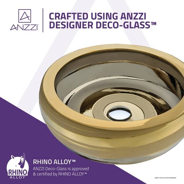 ANZZI Regalia Series Vessel Sink in Smoothed Gold