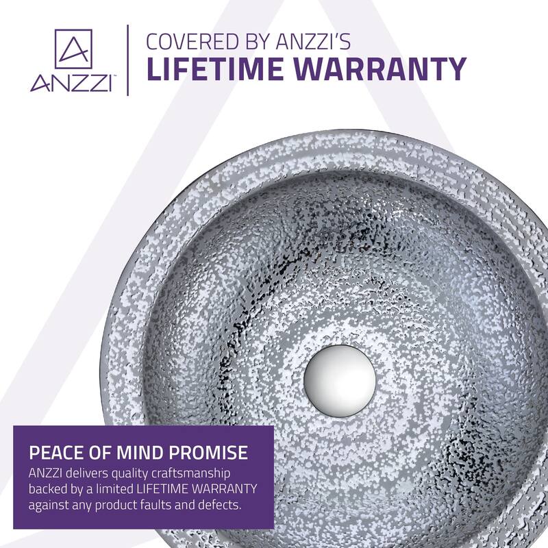 ANZZI Regalia Series Vessel Sink in Speckled Silver