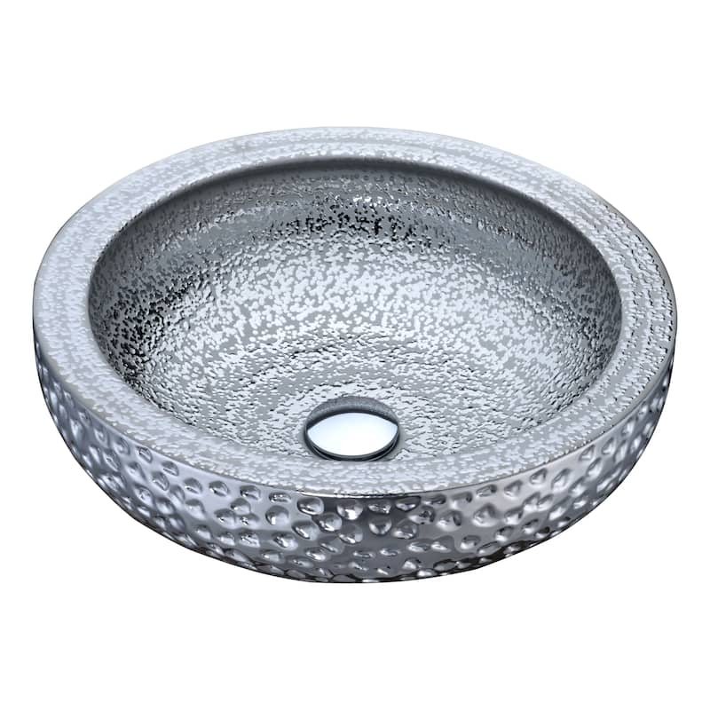 ANZZI Regalia Series Vessel Sink in Speckled Silver
