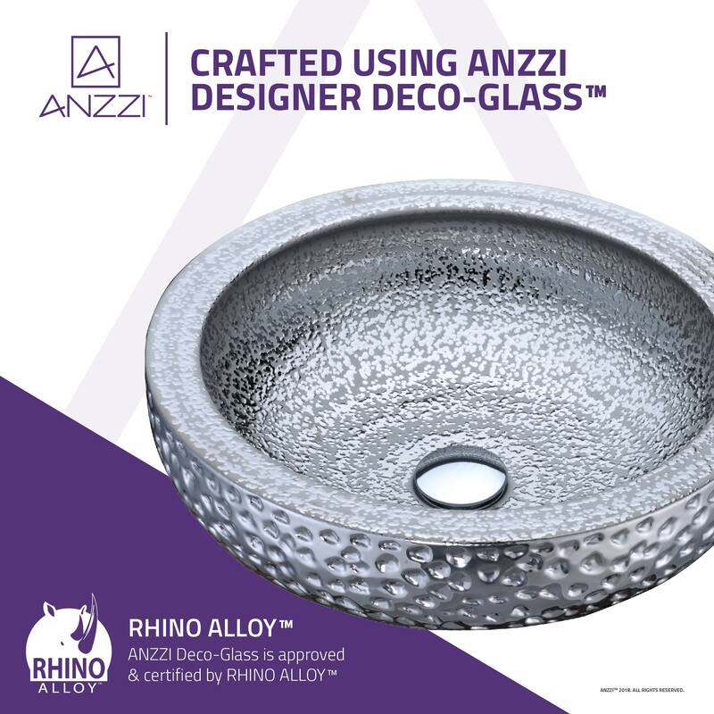 ANZZI Regalia Series Vessel Sink in Speckled Silver