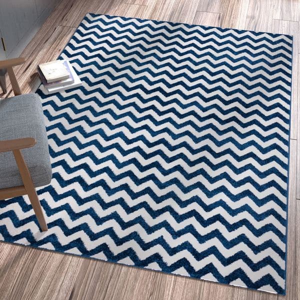 Well Woven Ellie Modern Chevron Zig Zag Blue Area Rug 3 3 X 4 7 Overstock 16303275