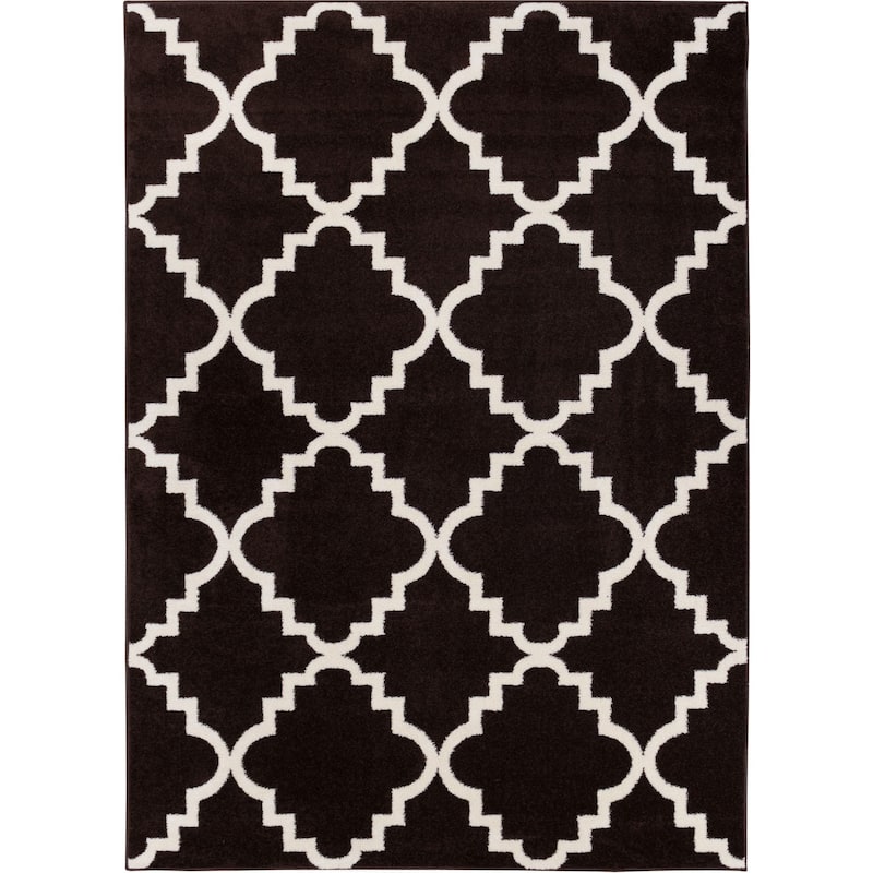 Well Woven Ellie Modern Bold Trellis Diamond Pattern Black Area Rug - 3'3" x 4'7"