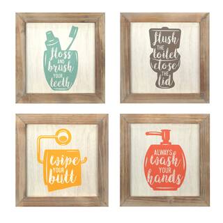 Bathroom Wall Decor Art Gallery Our Best Home Goods Deals Stratton Home Décor Set Of 4 Floss Flush Wipe Wash Wall Art