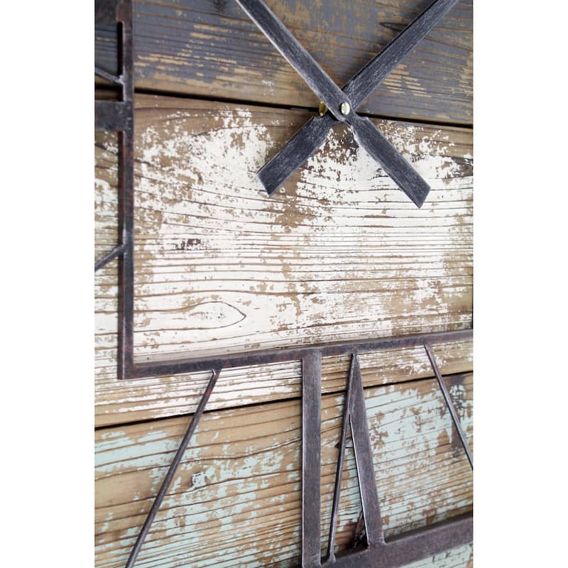 The Gray Barn Jartop Square Distressed Wood Wall Clock