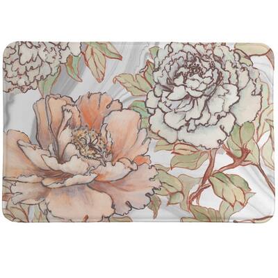 Laural Home Blushing Florals Memory Foam Rug