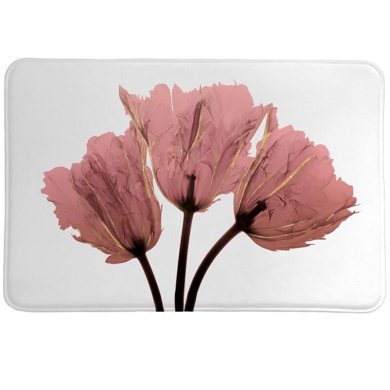 Laural Home Blushing Tulips X-Ray Memory Foam Rug