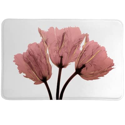 Laural Home Blushing Tulips X-Ray Memory Foam Rug