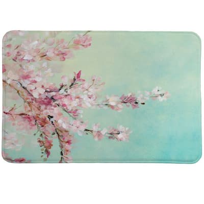 Laural Home Cherry Blooms Memory Foam Rug