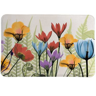 Laural Home X-Ray Flowers Memory Foam Rug