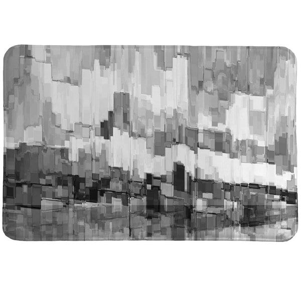 Laural Home Monochromatic Brushstrokes Memory Foam Rug