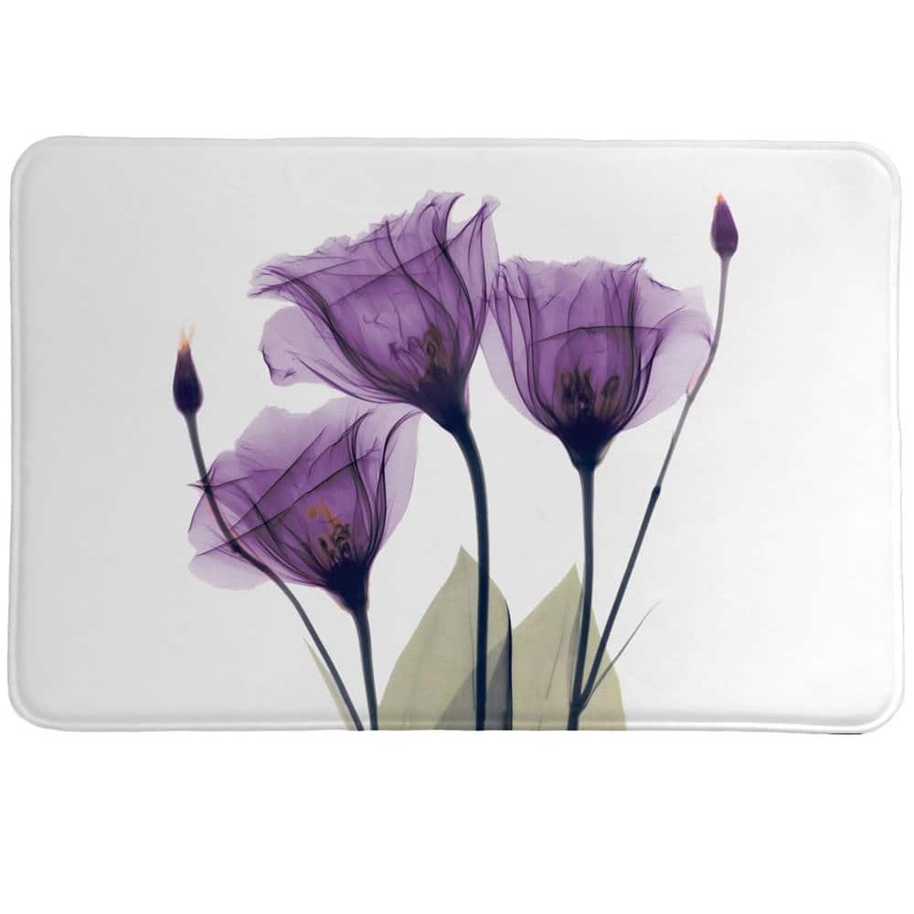 Laural Home Lavender Floral X-Ray Memory Foam Rug