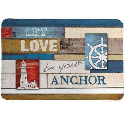 Laural Home Nautical Words Memory Foam Rug