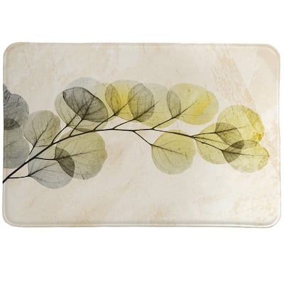 Laural Home Smoky Eucalyptus Fronds Memory Foam Rug