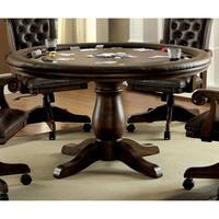 Furniture of America Genn Traditional Brown Round Game Table