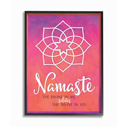 Namaste Mandala Typography Framed Giclee Texturized Art