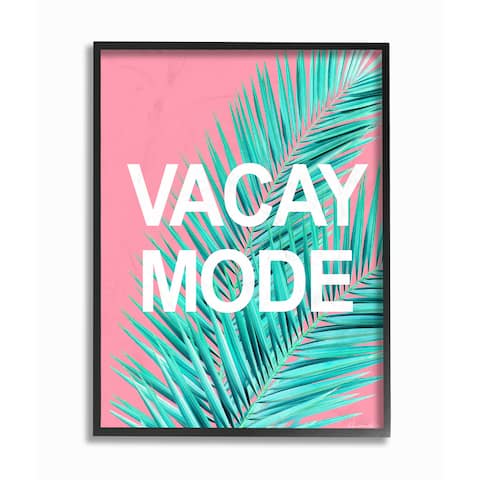 lulusimonSTUDIO Vacay Mode Neon Palm Leaf Framed Giclee Texturized Art