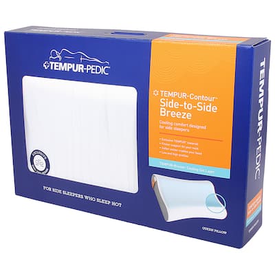 TEMPUR-Contour Side-to-Side Breeze Gel and Memory Foam Pillow - White