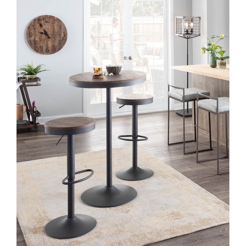 Dakota 3pc Industrial Pub/Dining Set by LumiSource - N/A
