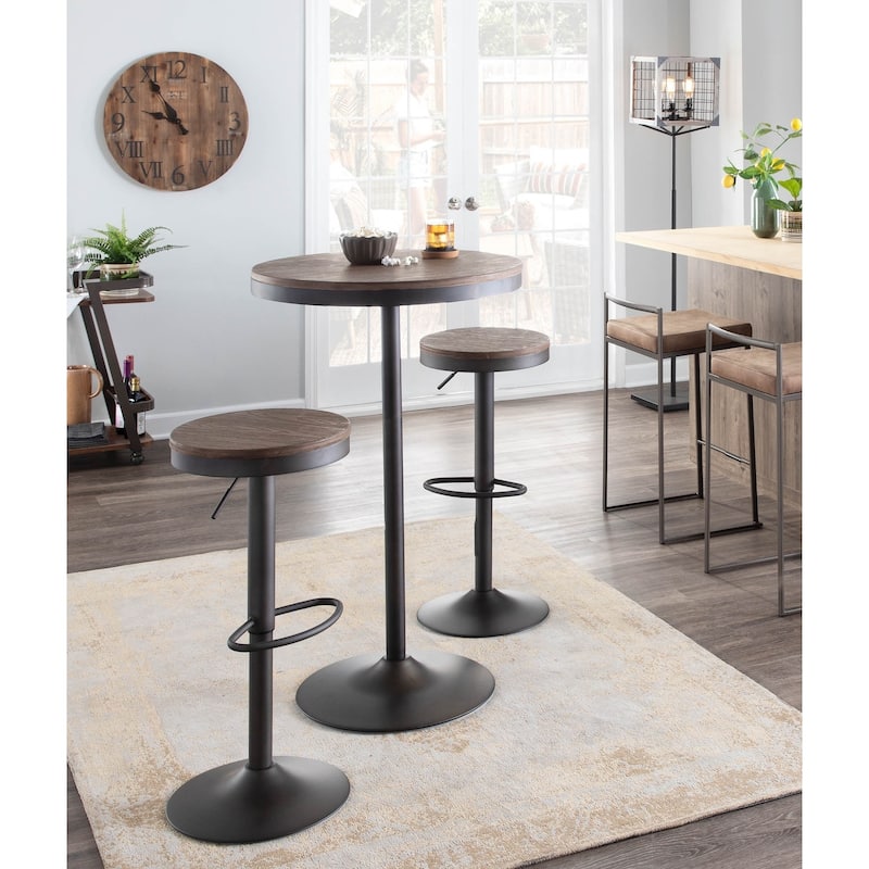 Dakota 3pc Industrial Pub/Dining Set by LumiSource - N/A