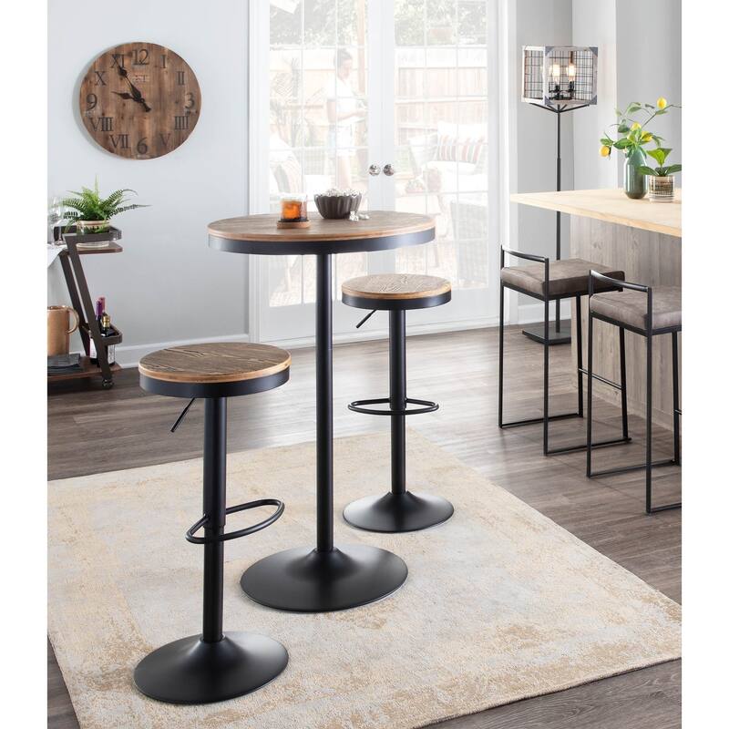 Dakota 3pc Industrial Pub/Dining Set by LumiSource - N/A