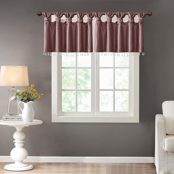 Madison Park Natalie Lightweight Faux Silk Valance With Beads