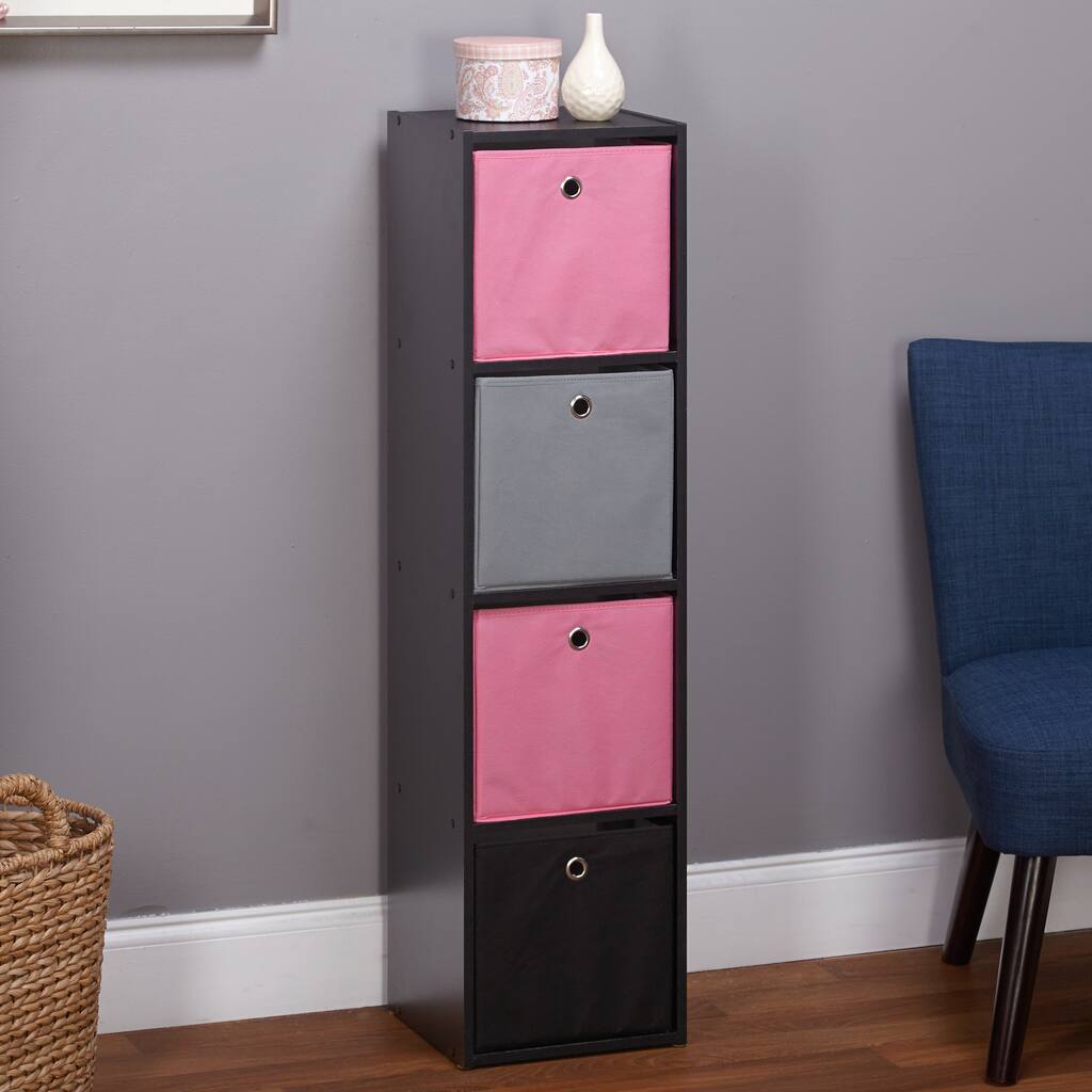 Simple Living Jolie Bookcase with Four Fabric Bins