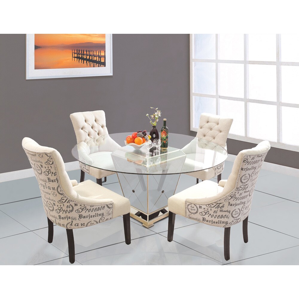 Best Master Furniture  YJ001 Wood and Glass Round Dining Table - Bronze (YJ001 Dining Table)